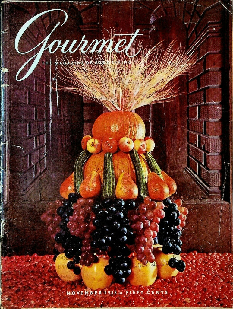 Gourmet Magazine November 1958 Thanksgiving Turkey Stuffings Apples