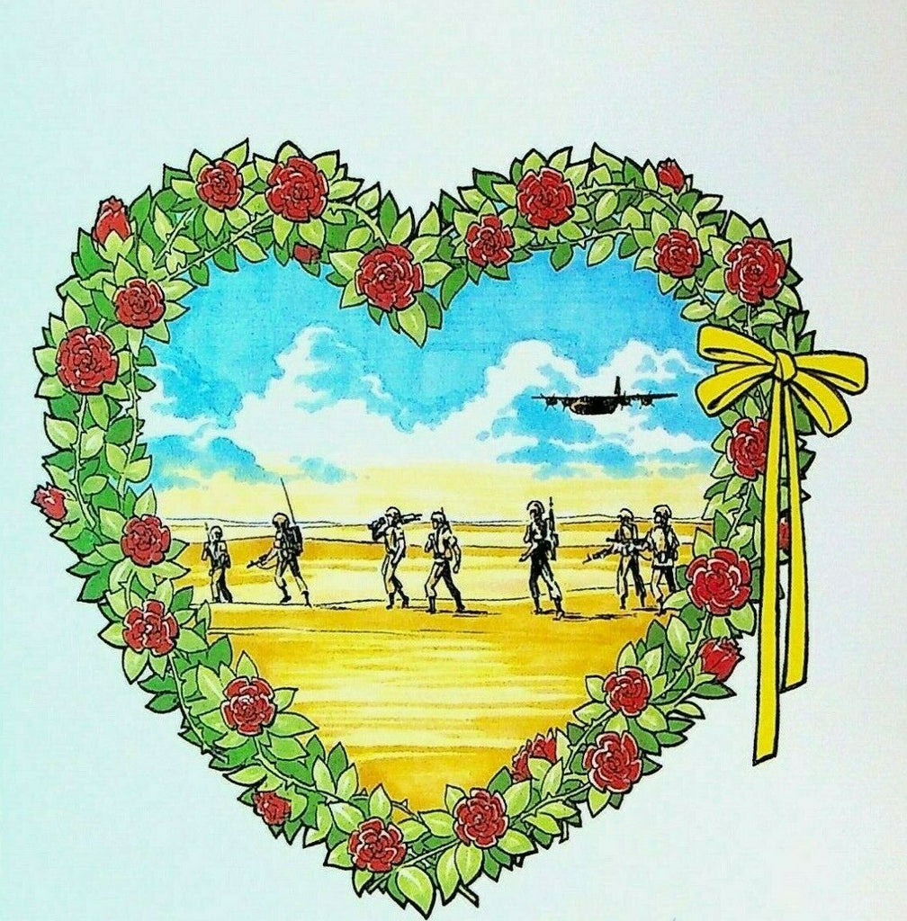 Operation Desert Shield Happy Valentine's Day Greeting Card Unused