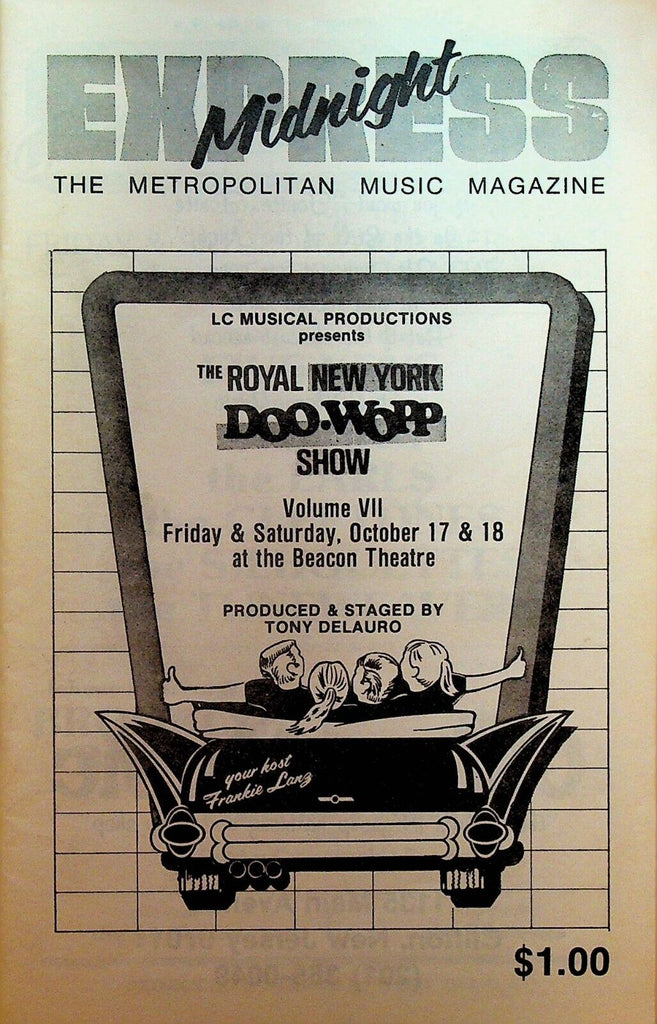 Midnight Express Magazine October 1980 Royal New York Doo Wopp Show Silhouettes