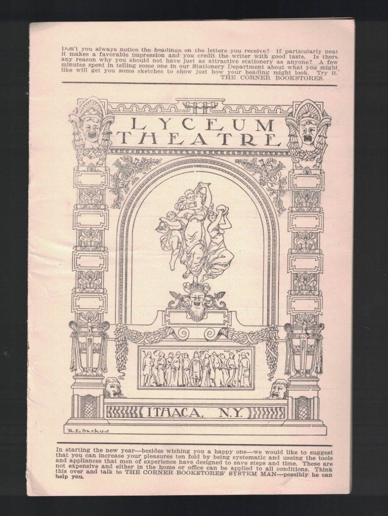 Eleven PM Program March 14 1917 Blanche Bates Lyceum Theatre Ithaca NY