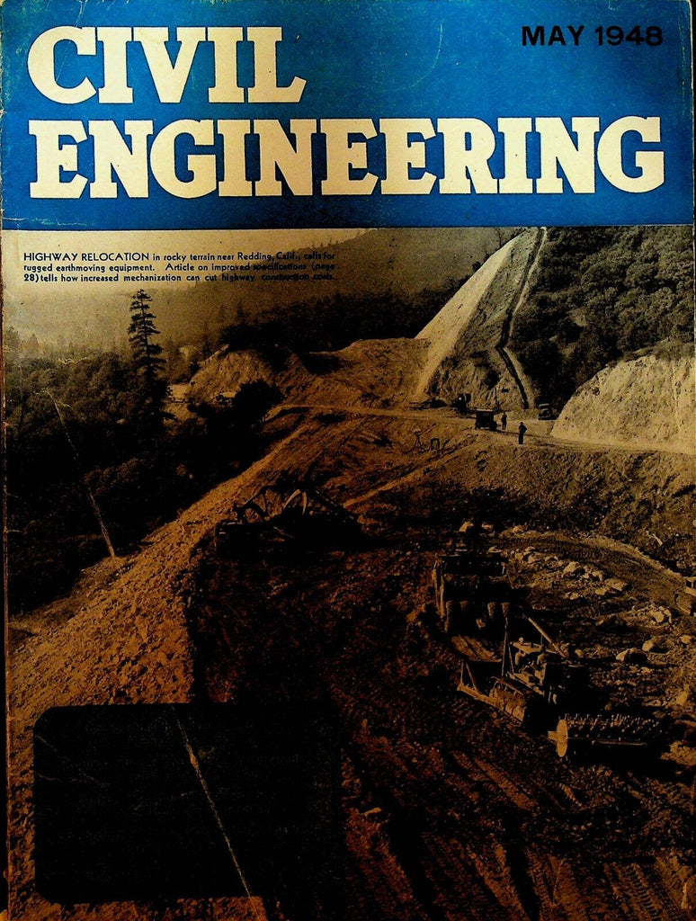 Civil Engineering Magazine May 1948 Watauga Project Redding California Highway