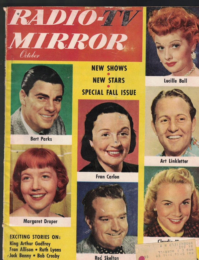 Radio TV Mirror Magazine October 1952 Lucille Ball Bert Parks Red Skelton