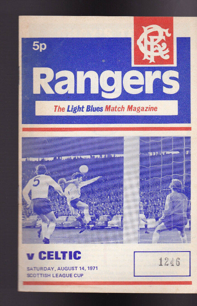 Rangers Light Blues Match Magazine v Celtic August 14 1971 Programme