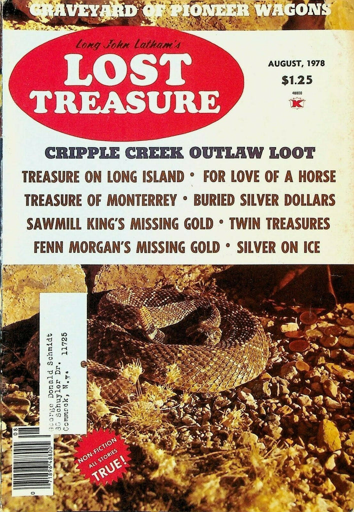 Long John Latham's Lost Treasure Magazine August 1978 Fenn Morgan