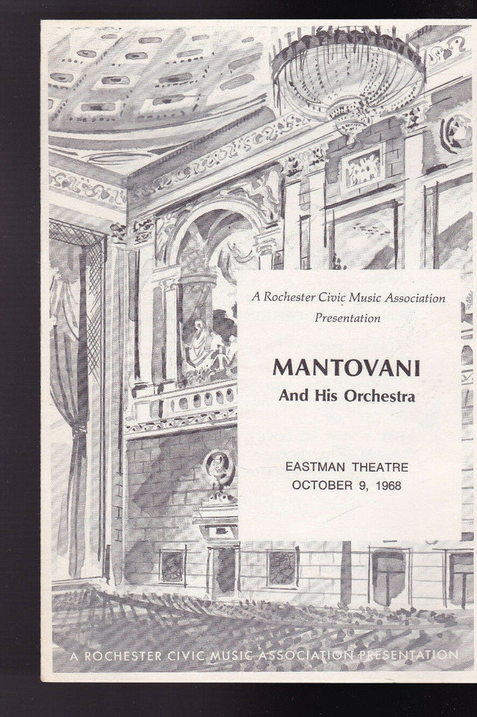 Mantovani & His Concert Orchestra Program Eastman Theatre October 9 1968