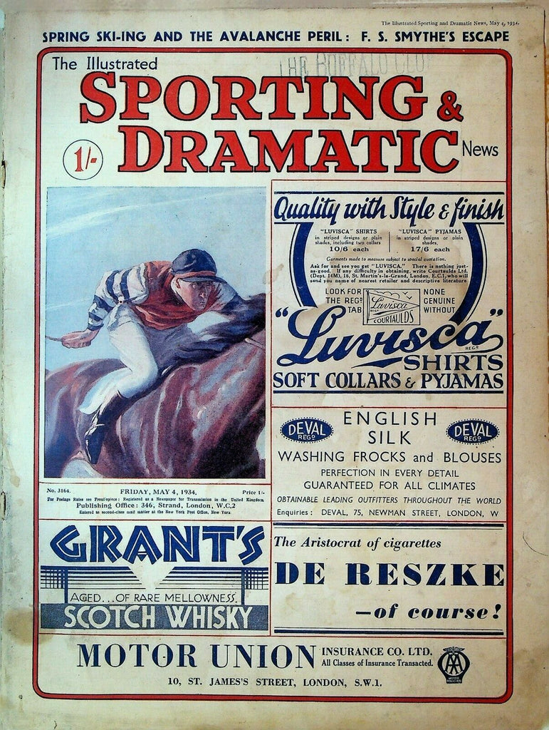Sporting & Dramatic News May 4 1934 RES Wyatt Cricket FA Cup Final Golf