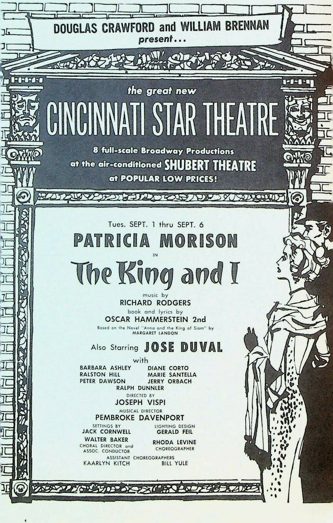 The King and I Patricia Morison Jose Duval Cincinnati Star Theatre Program