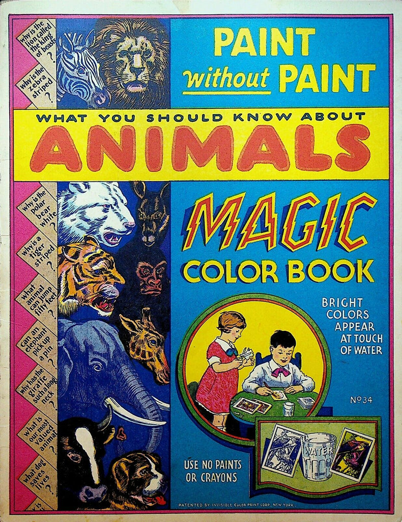 What You Should Know About Animals Magic Color Book Paint Without Paint 1932