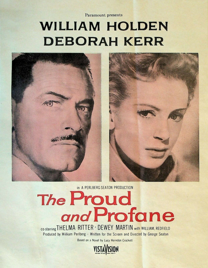 The Proud and Profane Ad Sheet 1956 William Holden Deborah Kerr