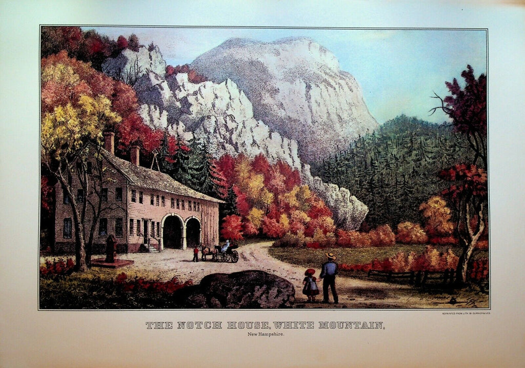 Currier & Ives Calendar Topper 1975 The Notch House White Mountain NH