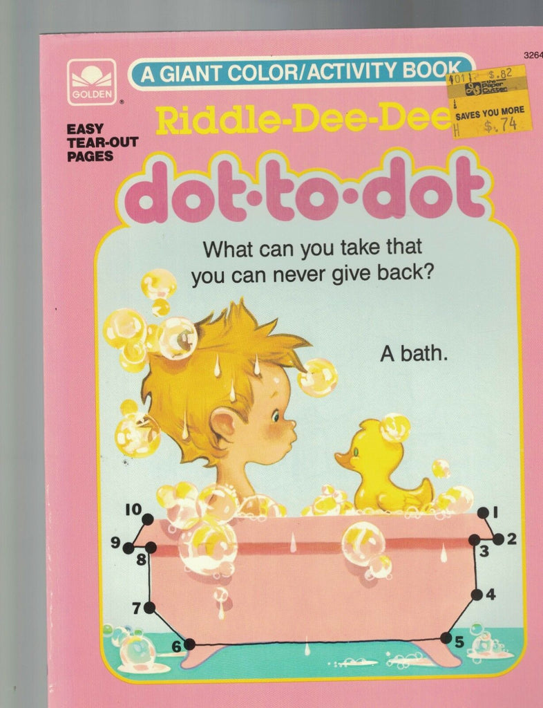 Riddle Dee Dee Dot-to-Dot Giant Color Activity Book 1990 Golden #3264