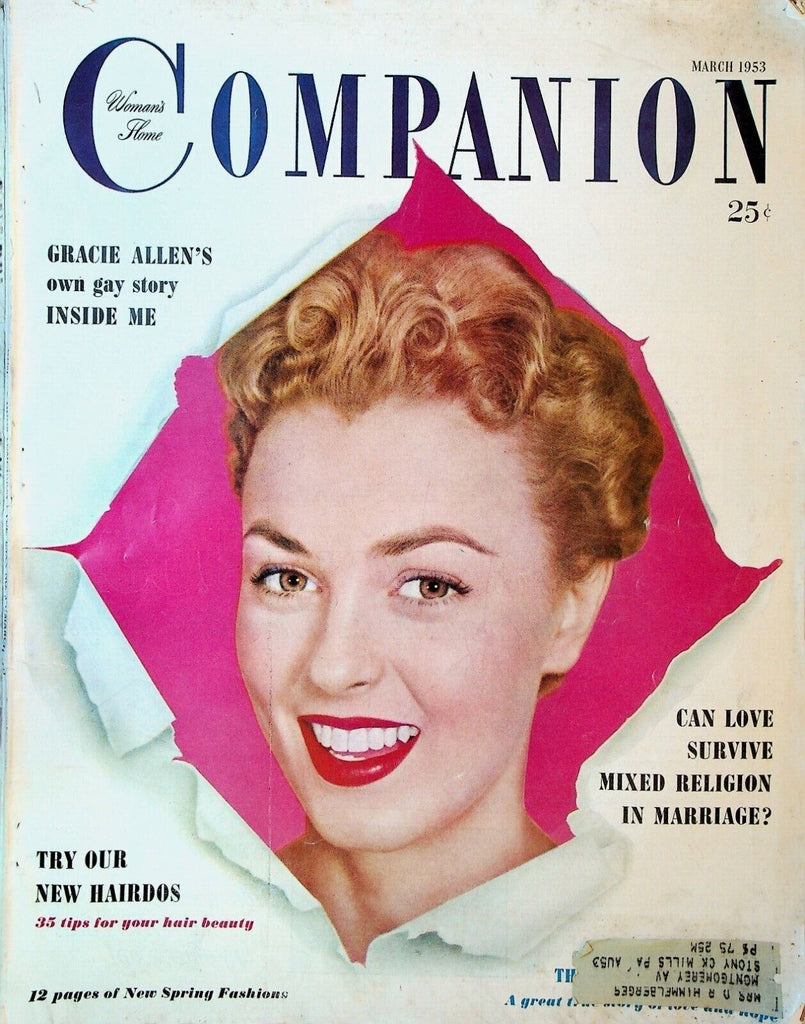 Woman's Home Companion March 1953 Gracie Allen Vina Delmar Sheila Sibley