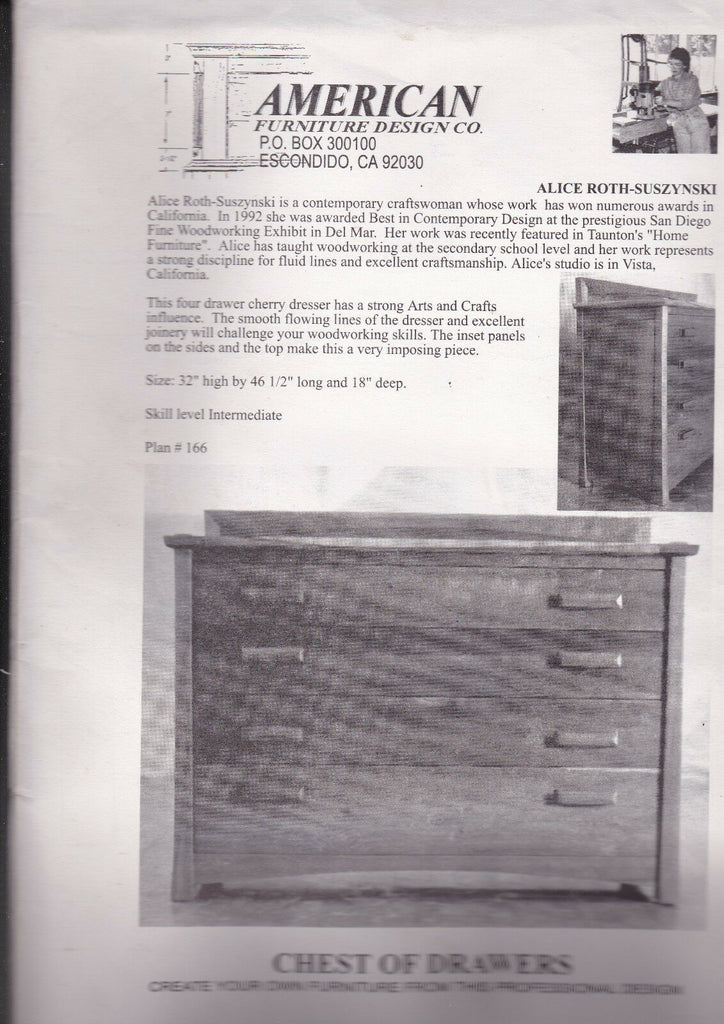 American Furniture Design Co Plan 166 Chest of Drawers Alice Roth-Suszynski