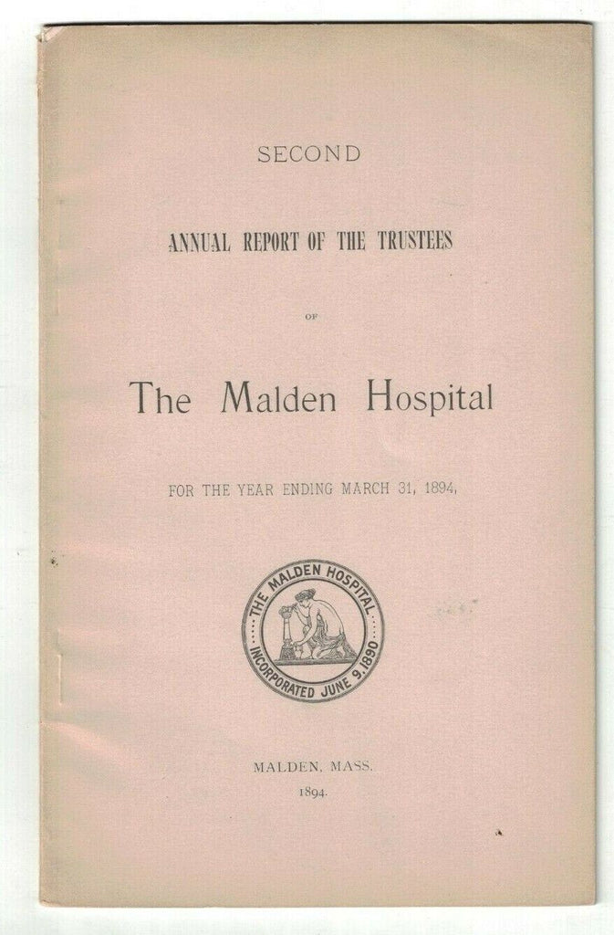 Malden Hospital 1894 Annual Report of the Trustees Massachusetts