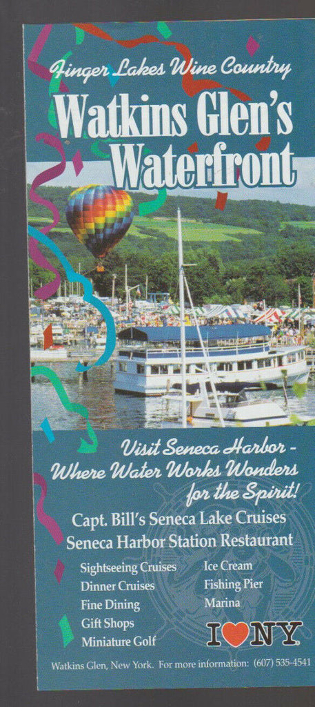 Watkins Glen NY Waterfront Brochure Finger Lakes Wine Country 2008