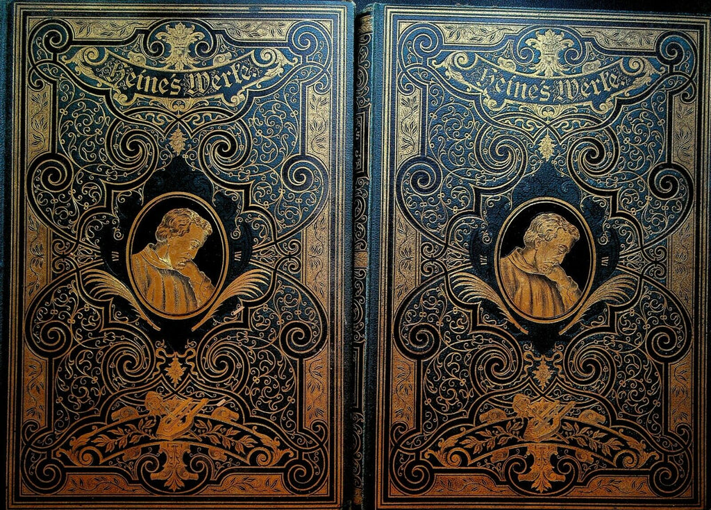 Heinrich Heine's Werte Two Volume Set ca 1900 Sigmund Benjinger