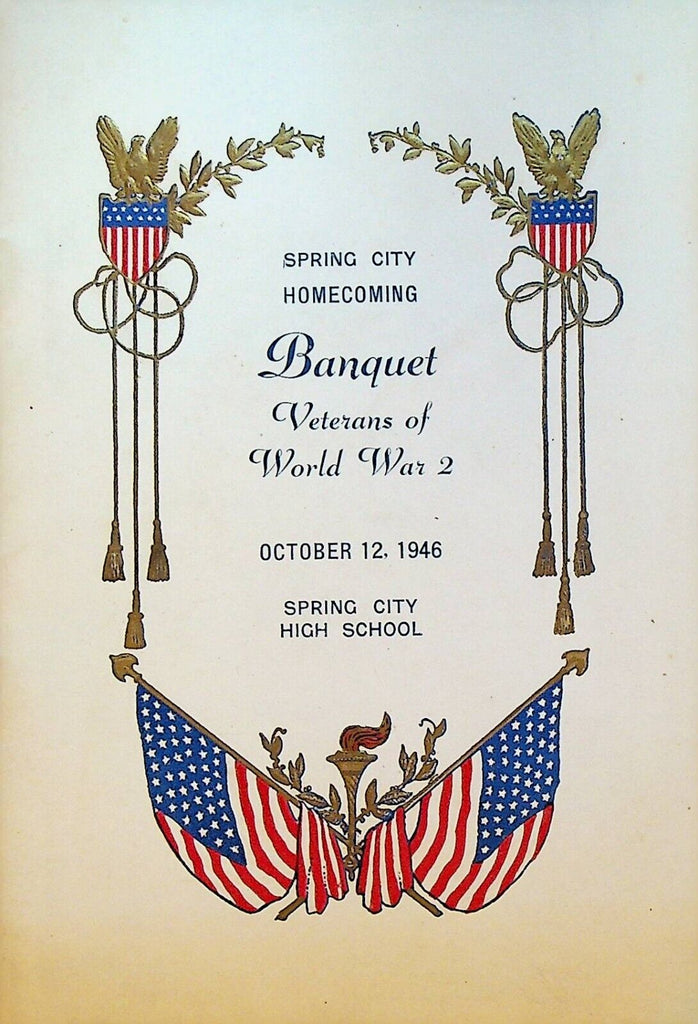 Spring City Pa Homecoming Banquet Program WWII Veterans October 12 1946