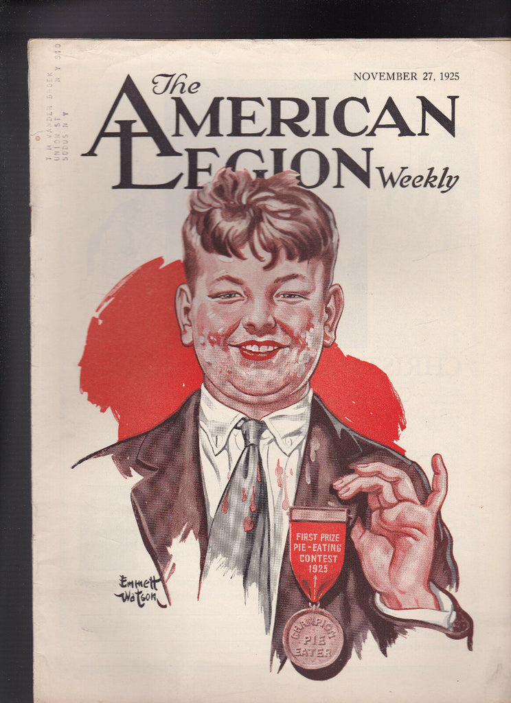 American Legion Magazine Pie Eating Contest Emmett Watson November 27 1925