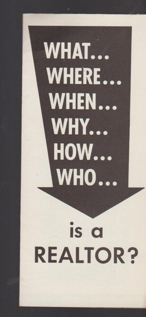 What Where When Why How Who is a Realtor Brochure 1950s Rochester NY