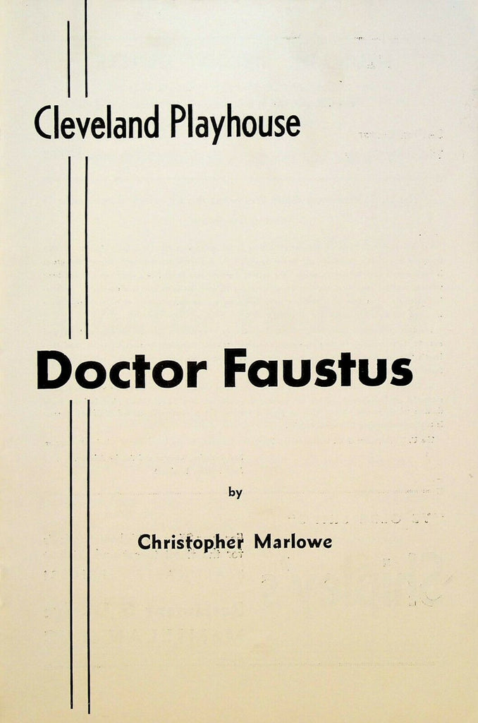 Doctor Faustus Program February 13 1960 Cleveland Playhouse Richard Halverson