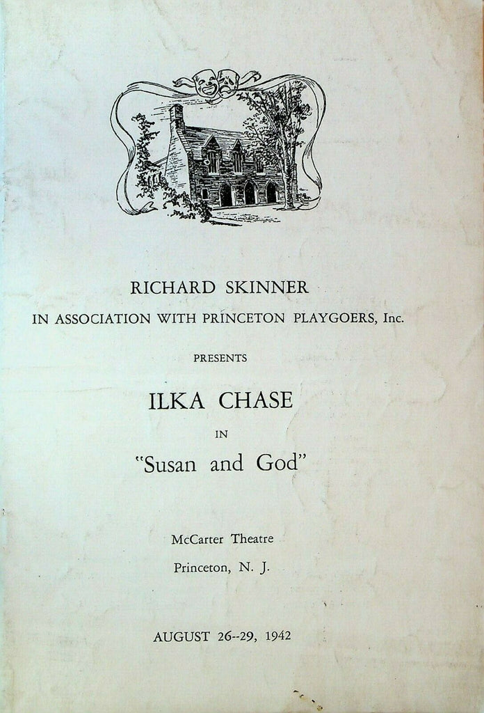 Susan & God Program August 26 1942 Ilka Chase Princeton Playgoers