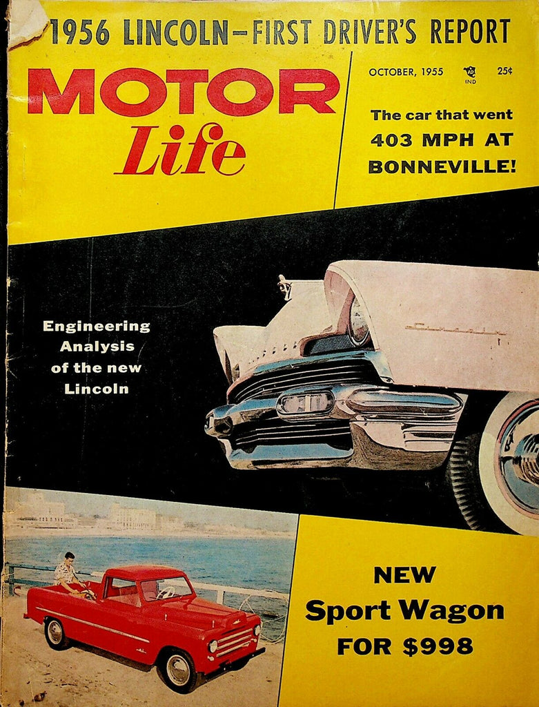 Motor Life Magazine October 1955 John Cobb's Railton Mobil Special Bonneville