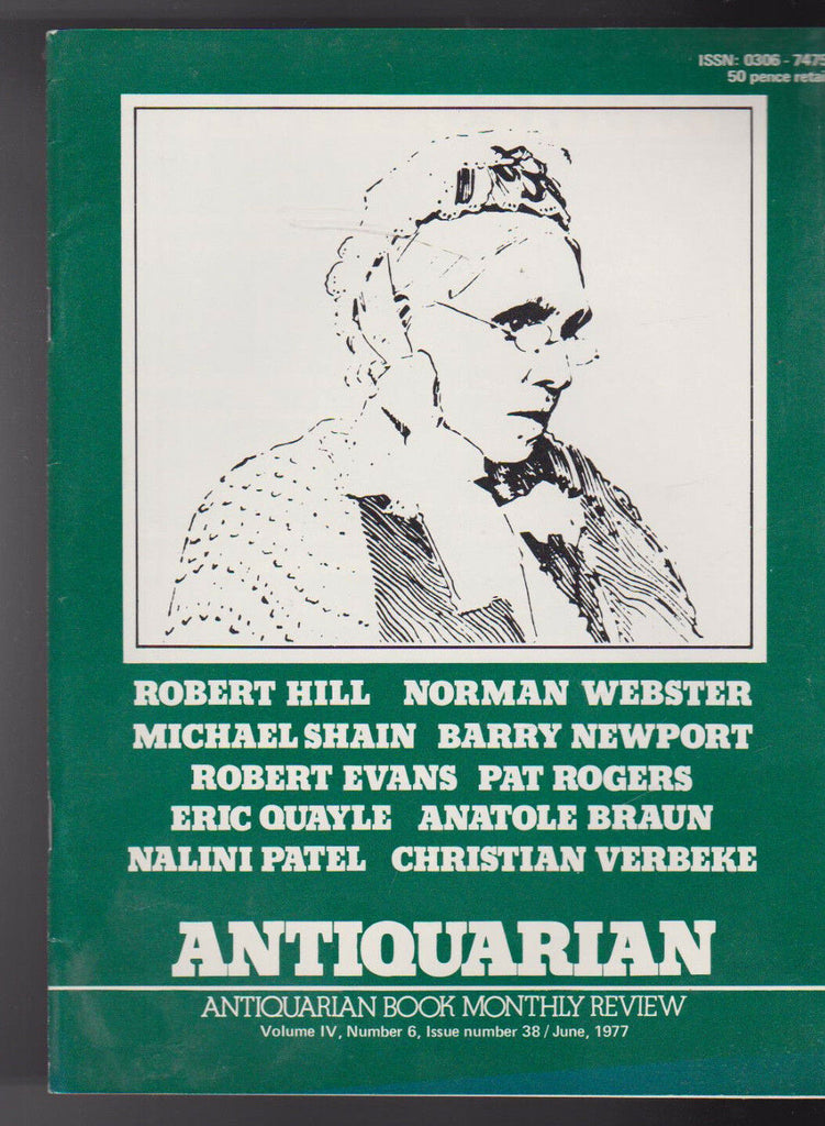 Antiquarian Book Monthly Review June 1977 Mrs G Linnaeus Banks Aquafortis
