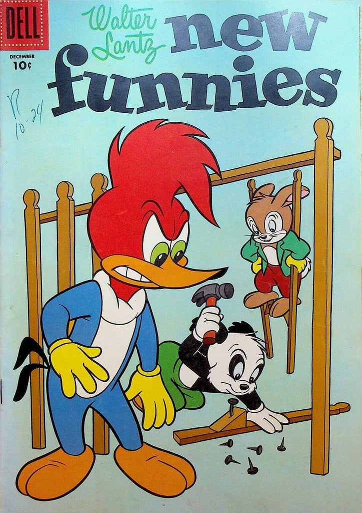New Funnies 226 Dell Comics 1955 Woody Woodpecker Stilts Fence