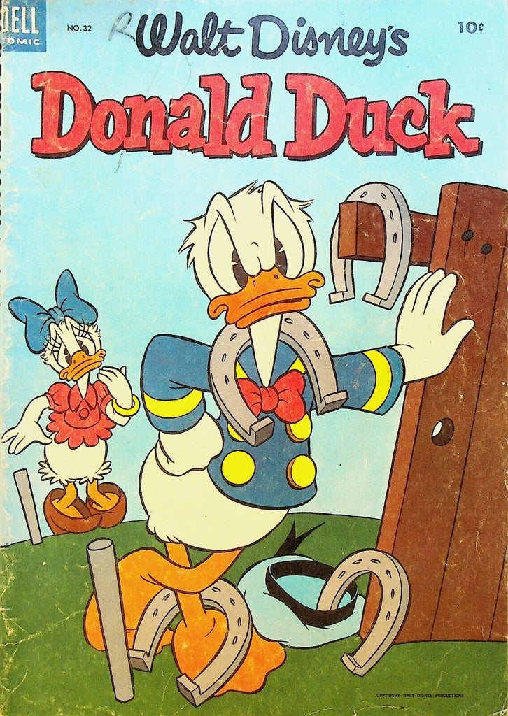 Donald Duck 32 Dell Comics 1953 Horseshoes Daisy Duck