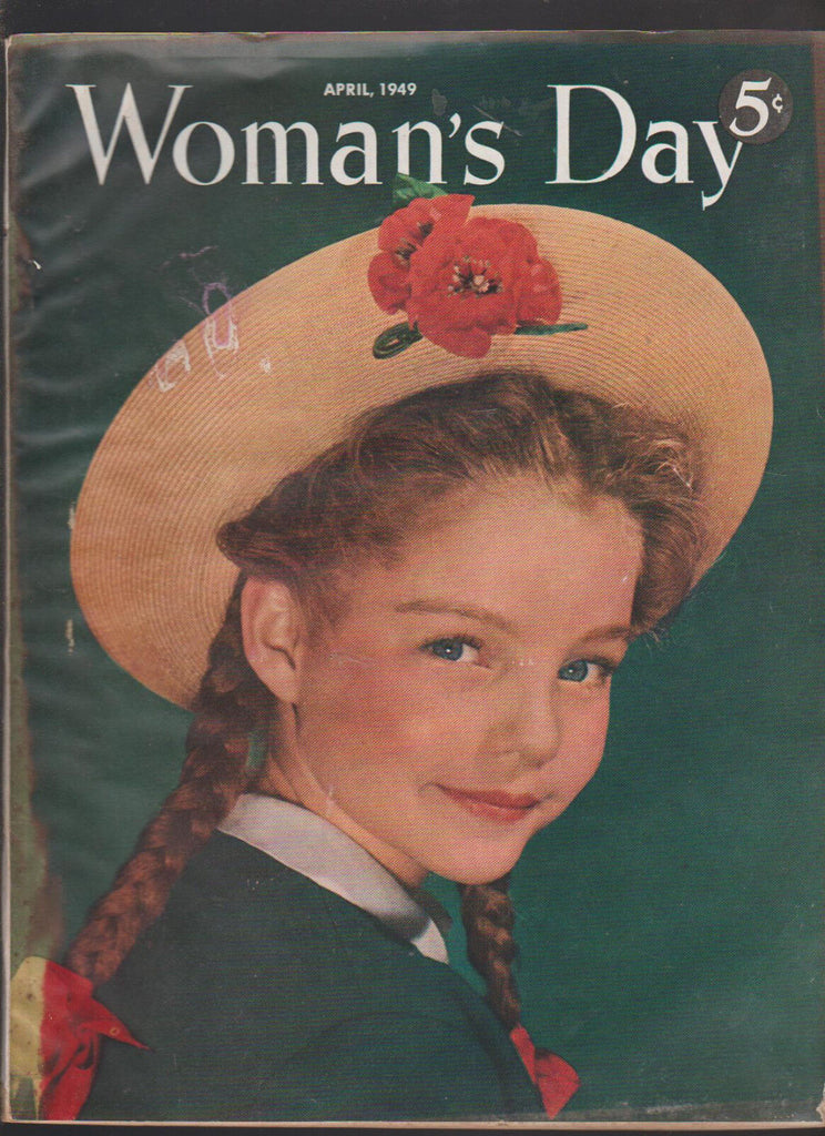 Woman's Day Magazine April 1949 Girl with Hat cover