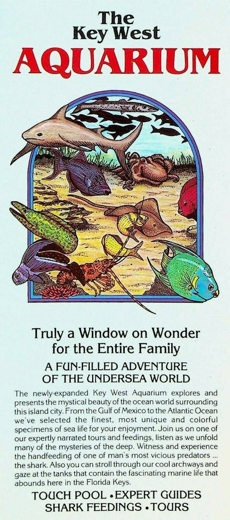 Key West Aquarium Key West Florida Advertising Card 1980s