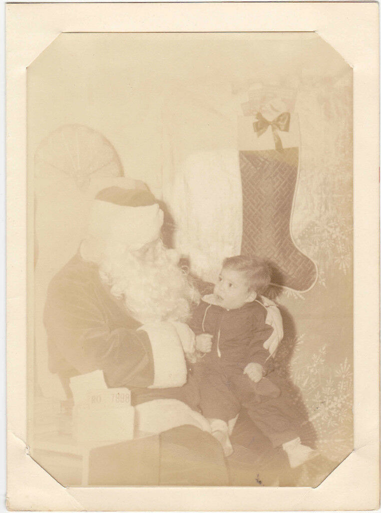 Santa Claus Photo w Adorable Boy on Lap From Santa & Me