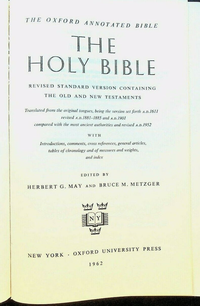 Oxford Annotated Holy Bible College Edition 1962 Revised Standard Version