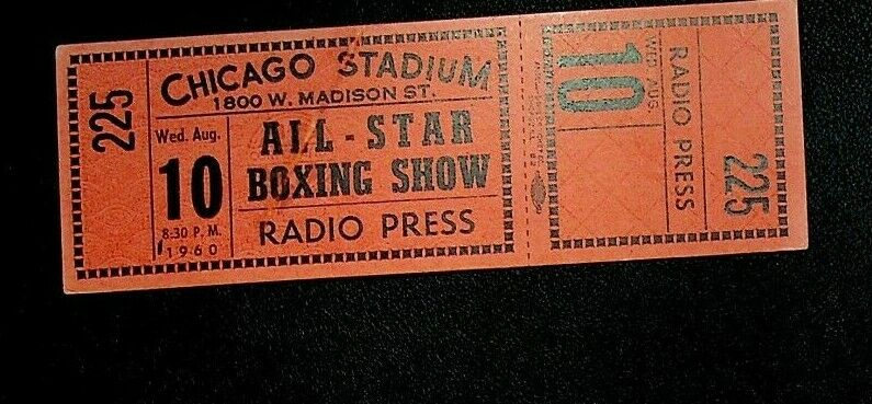 All Star Boxing Show Ticket Stub Chicago Stadium August 10 1960 Radio Press