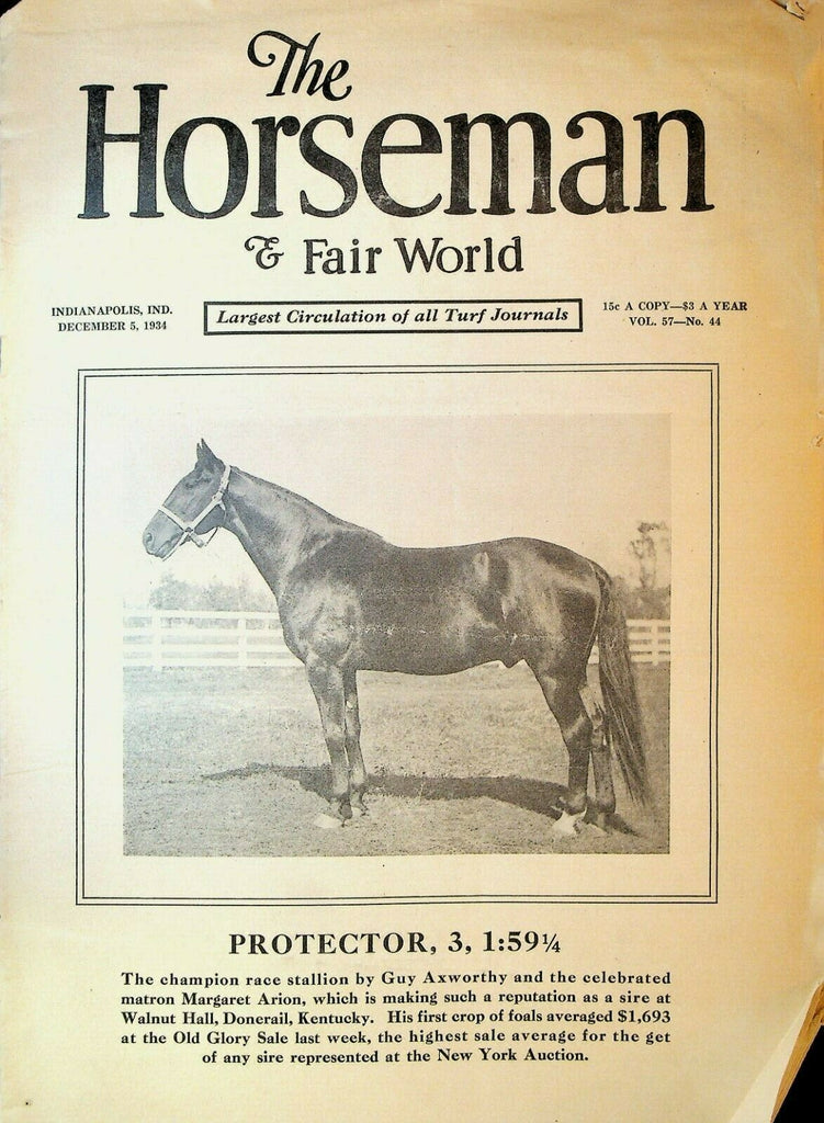 Horseman & Fair World Magazine Harness Racing December 5 1934 Protector