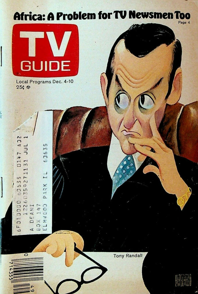 TV Guide December 4 1976 Tony Randall Al Hirschfeld Delta Reese Cable TV