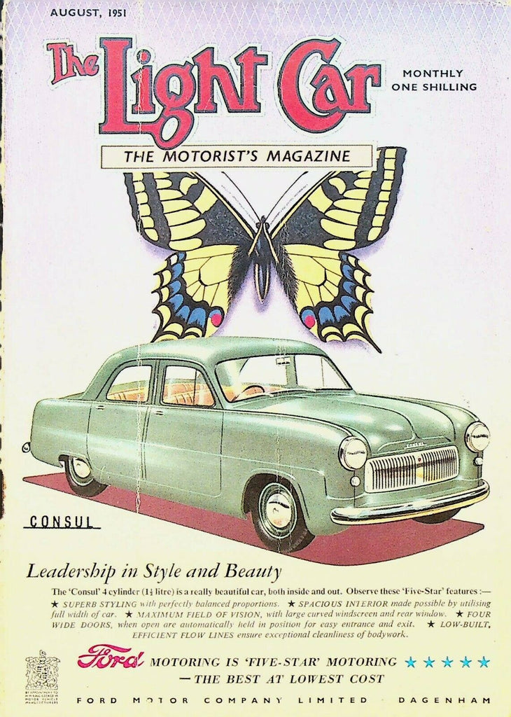 The Light Car Motorist's Magazine August 1951 Bluebird Caravans