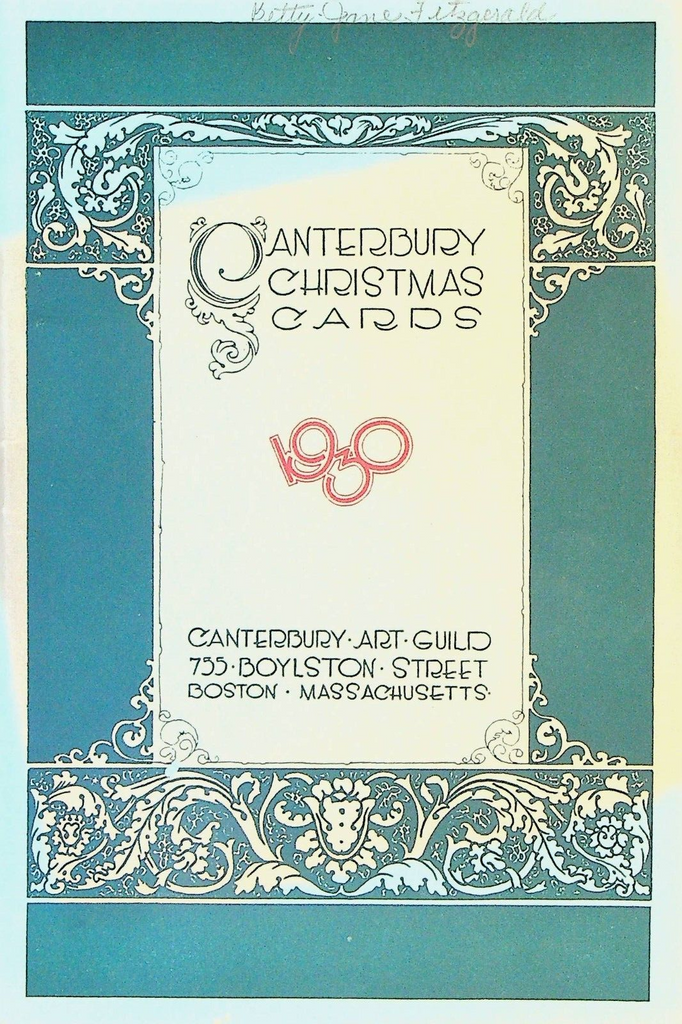 Canterbury Art Guild Christmas Cards 1930 Catalog Art Deco