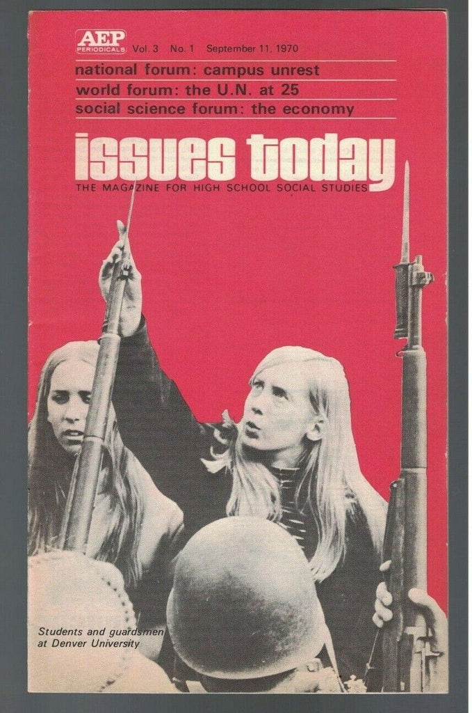 Issues Today Magazine September 11 1970 Campus Unrest King Hussein of Jordan