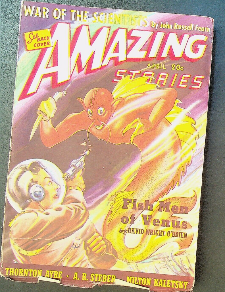 Amazing Stories Pulp April 1940 David Wright O'Brien AR Steber Thornton Ayre