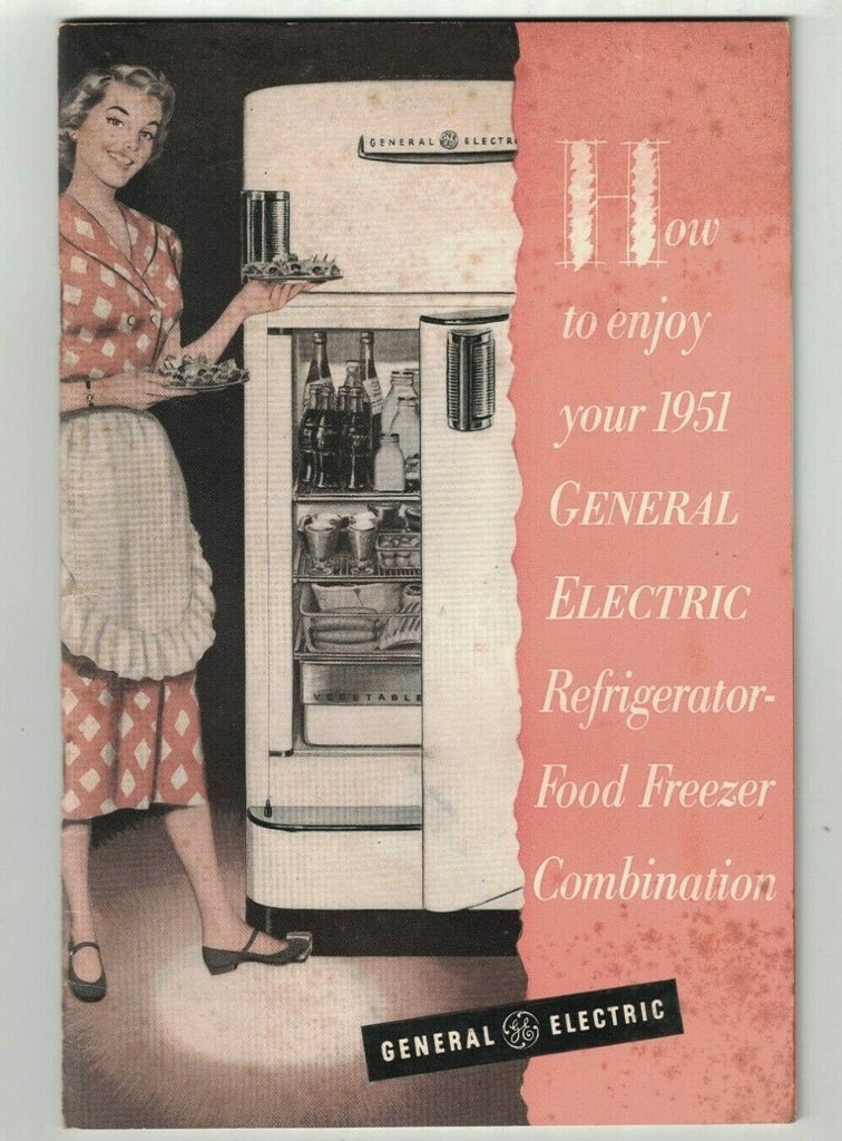 General Electric Refrigerator Food Freezer Combination 1951 Booklet GE