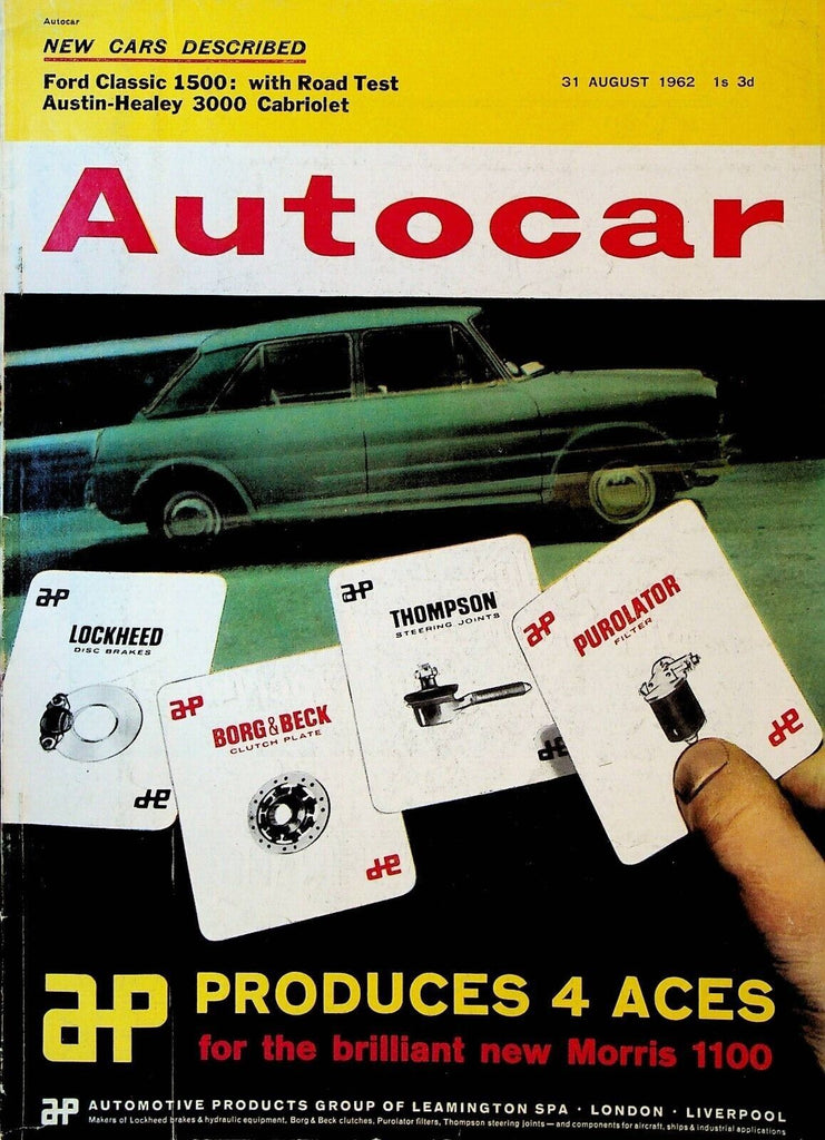 Autocar Magazine August 31 1962 Austin Healey Sports Convertible Ford