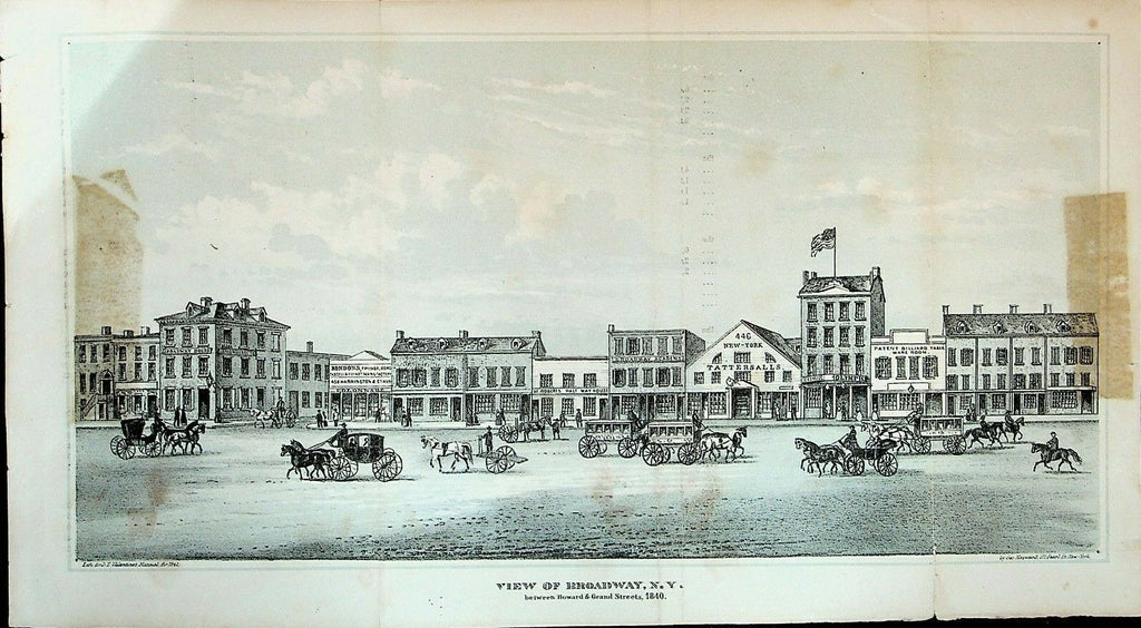 View of Broadway NY between Howard & Grand St 1840 George Hayward 1861