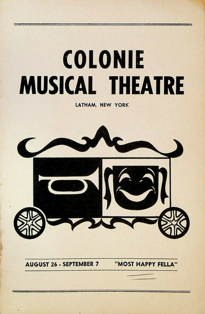 Most Happy Fella Program August 26 1959 Colonie Musical Theatre Latham