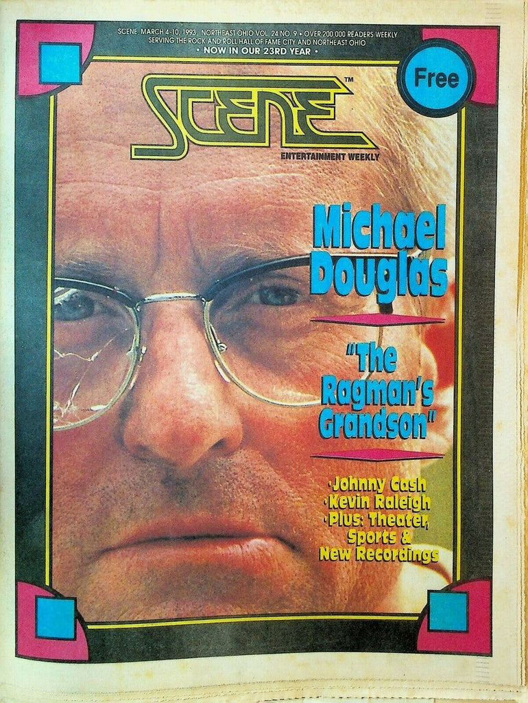Cleveland Scene Magazine March 4 1993 Michael Douglas Johnny Cash