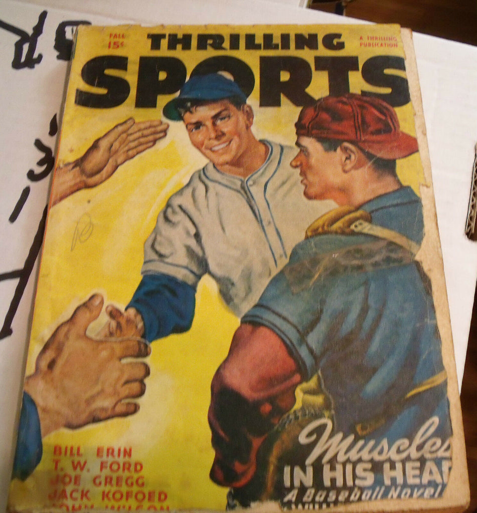 Thrilling Sports Pulp  Fall 1947 Baseball Cover Bill Erin, TW Ford, Joe Gregg