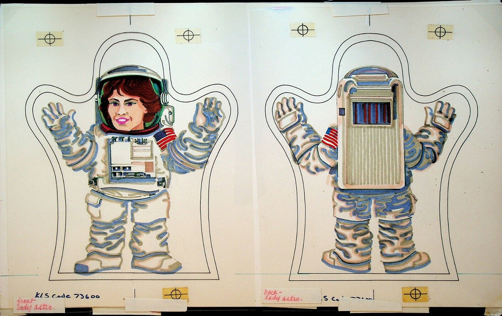 Female Astronaut Space Original Art Franz Altschuler 1980s
