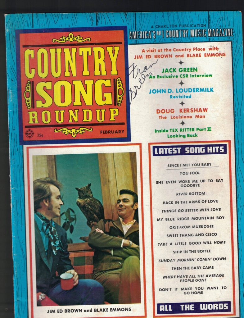 Country Song Roundup Magazine February 1970 Jack Green Tex Ritter Doug Kershaw