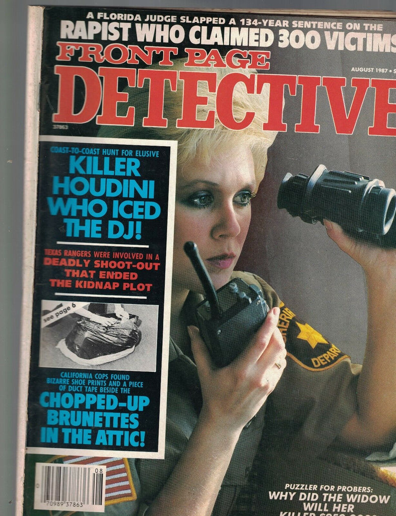 Front Page Detective August 1987 Ralph Miller Brent Beeler Cecil Williams