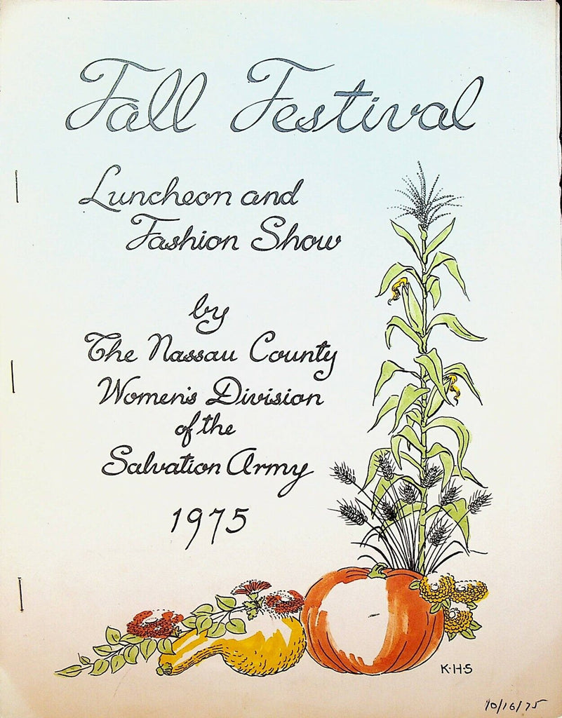 Nassau County Salvation Army 1975 Fall Festival Program Luncheon Fashion Show
